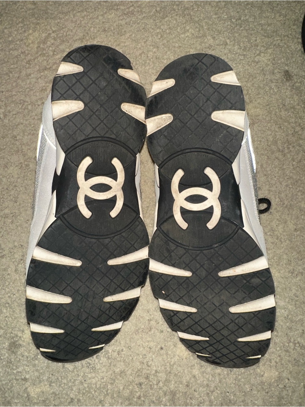 CHANEL Men’s White, Black & Gray Designer Logo Sneaker - Picture 5 of 11